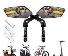 360 Rotatable Bicycle Rearview Mirror Adjustable Wide Angle Handlebar Mirror for MTB E-Bike Motorcycle Safety Accessory