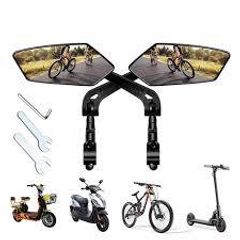 360 Rotatable Bicycle Rearview Mirror Adjustable Wide Angle Handlebar Mirror for MTB E-Bike Motorcycle Safety Accessory