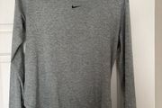 Nike grey dri fit long sleeve gym top size S