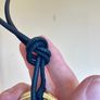 Black Leather Cord, Glass & Gold Colour Metal Ring Long Necklace Image 6