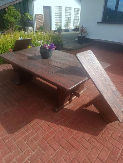 Handmade Reclaimed Wood Outdoor Dining Set