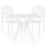 3 Piece Bistro Set Cast Aluminium White Image 2