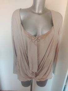 Brand new Claudia Stevens beige 2 in 1 top and cover up size UK20/22 EU48/50 Postage included