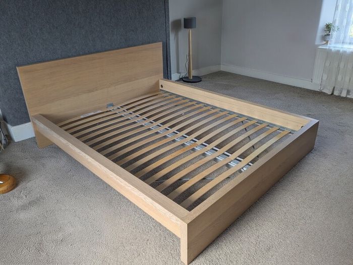 IKEA MALM Bed Frame in white stained oak veneer