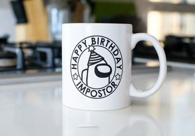 Happy Birthday Impostor, Among Us mug great gift present idea