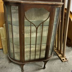Vintage Bow-Fronted Glazed Display Cabinet. Restoration Project