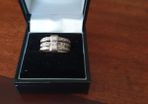 white gold and gemstone ring