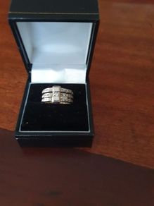 white gold and gemstone ring