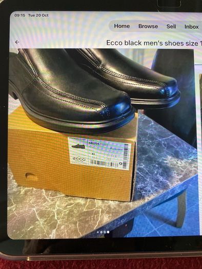 Ecco slip on black shoes size 11 ( HELSINKI )