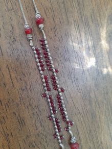 Burgundy Beaded Anklet