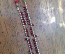 Burgundy Beaded Anklet