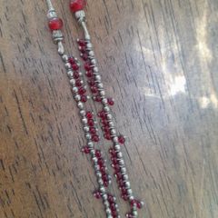 Burgundy Beaded Anklet