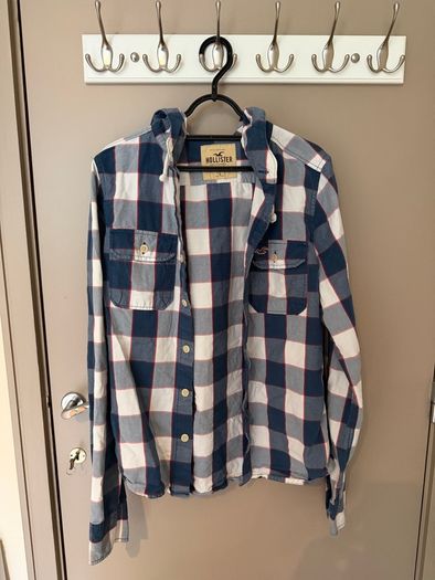 Hollister L Hooded Checked Shirt Excellent Condition