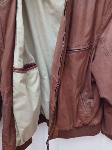 Vintage leather bomber jacket