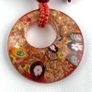 Vintage Red Coral Necklace with Murano glass pendant: Beaded  Necklace Image 8