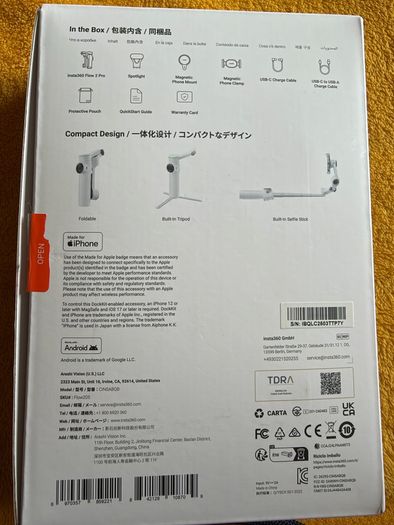 Insta360 Flow 2 Pro ( smartfon gimbal )  + backpack mount