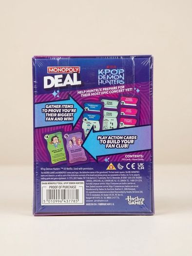 Monopoly Deal K-pop Demon Hunters Board game