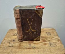 Vintage cermid drinks bottle, Golf disguised as a golf book