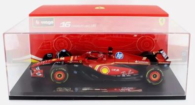 Miniature Collection Formula 1 F1. New miniature in its original box. In display box. Ferrari SF-24 Charles Leclerc #16 Imola GP 2024 Emilia Romagna.  Ladder: 1/18th 1:18