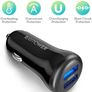 Car Charger USB Car Cigarette Lighter 24W Adapter with Total 5V 4.8A Output and Two Guiding LED Lights for iPhone XS/XR/XS Max, Galaxy S9/S8, iPad Pro, and Android Devices Image 7