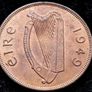 [#23] - Ireland 1949 | One Penny | Irish 1d | Irish Penny | KM.11 | UNC Image 2