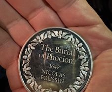2.3oz Rare Medal Vatican Cendres Phocion Poussin 1648 1970' 2 OZ Silver Proof 925