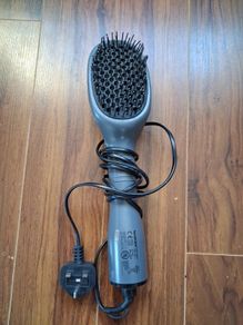 Hairdryer brush straightener