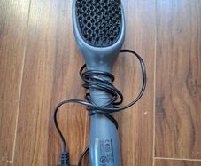 Hairdryer brush straightener