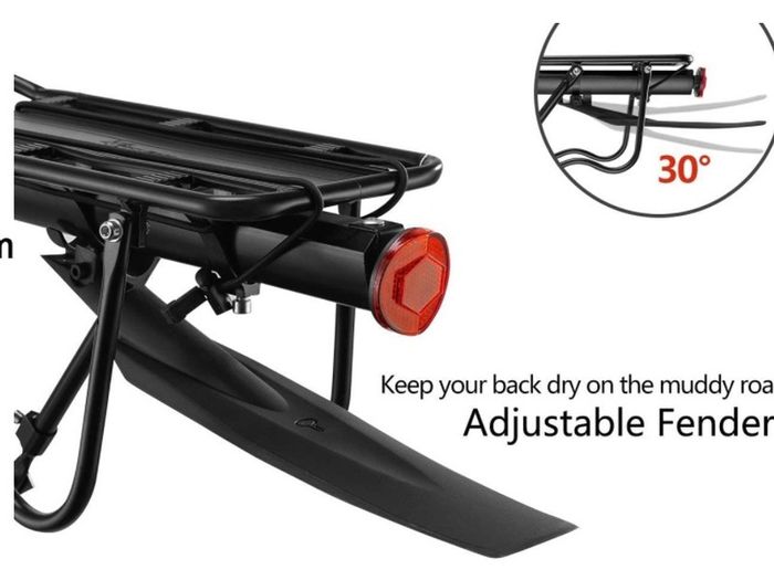Bike Pannier Rack Rear Bike Rack Mountain Bike Rack Bicycle Rear Rack Carrier with Reflector Adjustable Bike Luggage Cargo Quick Release Cycling Seatpost Rack Black, 50KG Capacity (FREE POSTAGE)