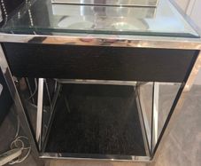 2 x Stunning Mirrored Bedside Lockers with chrome frame