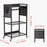 4 tier Tool Organizer Cart 150 lbs Load Capacity Floor Stand Rolling Drill Holder and Stability Storage Rack, Heavy Duty Garage Floor Rolling Storage Cart for Workshop, Garage Image 7