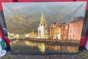 Extra large oil painting signed of cork city