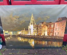 Extra large oil painting signed of cork city