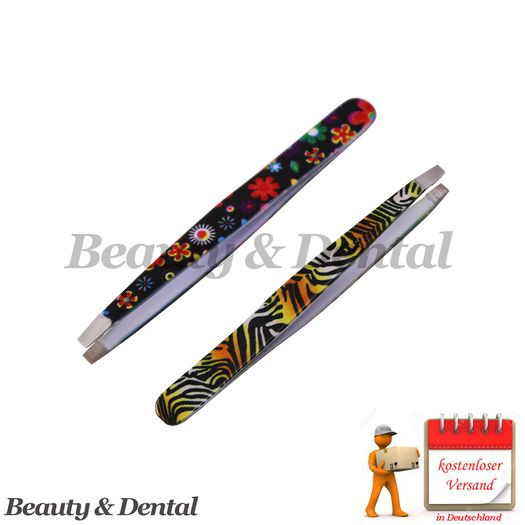 2PCS Professional Eyebrow tweezers Hair Beauty Slanted Stainless Steel Tweezer