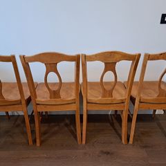 Set of 4 Malaysian oak dining chairs
