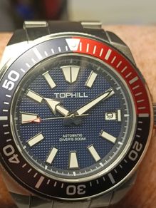 All Stainless Steel Tophill 300 meters Waterproof Automatic Watch