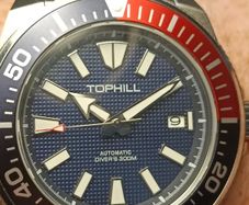 All Stainless Steel Tophill 300 meters Waterproof Automatic Watch