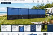Wind Shield Privacy &amp; Sun Protection Crossbars 600x140 cm Camping Beach Garden
