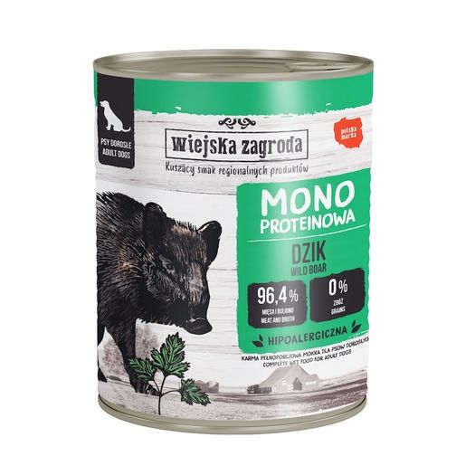 Country of Animals MONOPROTEIN WILD BOAR wet food for adult dogs 800g