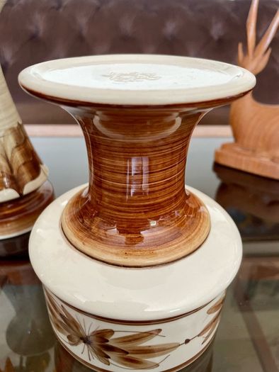 Vintage Set Jersey Pottery Planter Vase and Posy Vase Hand Painted 1970s