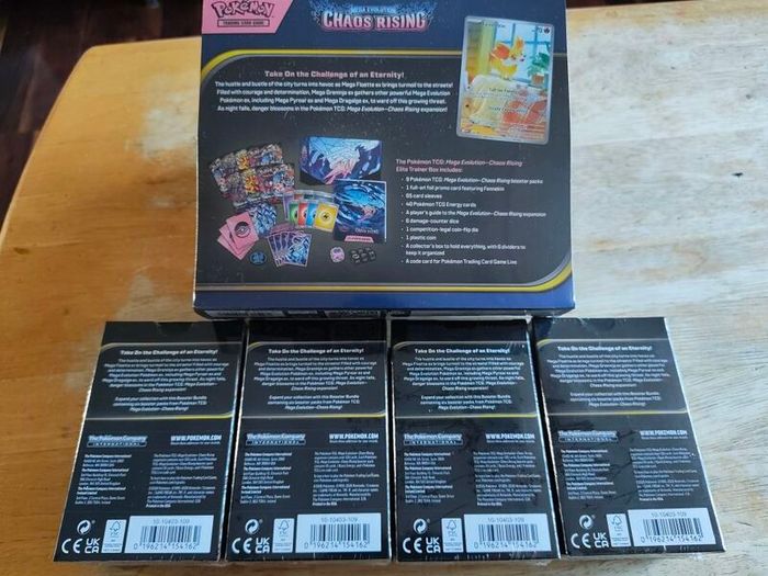 Pokemon Tcg Mega Evolution Chaos Rising Etb Plus Booster Bundles X4