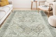 Rugs Living Room Large Rug 160x230 cm Soft Low Pile Rugs for Bedroom Classic Carpet for Kitchen Dining Room Anti-Slip Non Shedding, Green