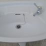 Bathroom sink with pedestal, taps and trap Image 2