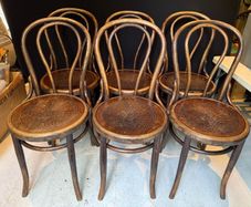 Set of 6 Antique Kohn Mundus Bentwood Dining Chairs