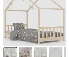 Vida XL Kids Bed frame + Mattress + Mattress topper