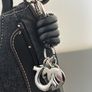True Religion Crystal Wing Denim Hobo HandBag Black Image 10