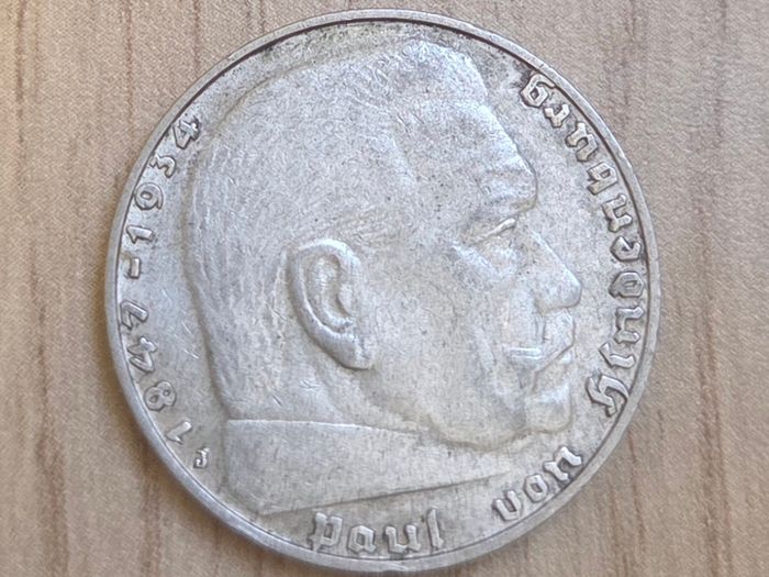 1937 Germany 2 Reichsmark Paul von Hindenburg