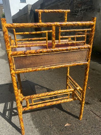 Vintage Chinoiserie  Anglo Japanese bamboo desk
