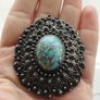 Vintage Large Pendant with Beijing Glass. Image 4