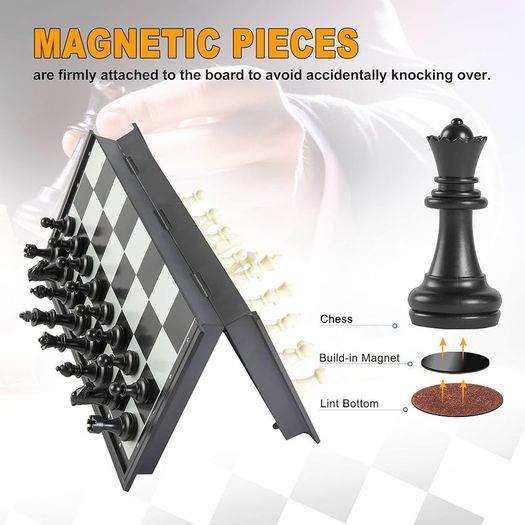 Chess Set, Folding Chess Board, Magnetic Chess Pieces, Travel Chess Games Toys for Kids Adults, Portable Chess Board Set, Educational Board Games Gifts